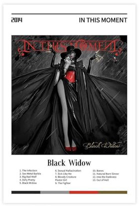 EMIGOS Black Widow – Musikalbum-Poster, Leinwand, Poster, Wandkunst, Dekordruck, Bild, Gemälde für Wohnzimmer, Schlafzimmer, Dekoration, ungerahmt, 30 x 45 cm