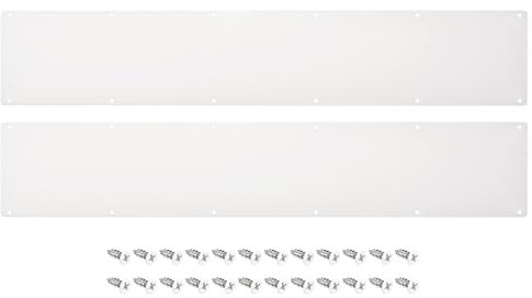 sourcing map 2pcs Door Kick Plate, 6 x 34 Inches Aluminum Kick Plate Door Plate, 2 MM Thickness, for Exterior Front Door or Back Door, White