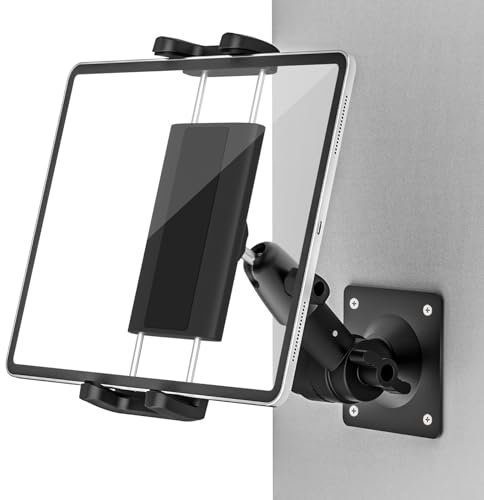 Kolasels Tablet Wall Mount, [Metal Adjustable Arm] iPad Wall Mount with Drill Base, Kitchen Wall Mounted Tablet Holder for iPad Pro Air Mini, iPhone, Galaxy Tab, 4-12.9 Phones & Tablets