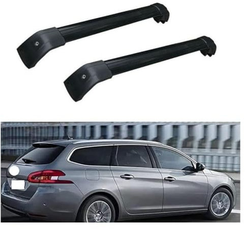 Auto Dachträger für Peugeot 308 SW 2007-2019, Hochwertig Aluminium Dachgepäckträger Querträger Cargo Gepackträger,A