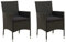 Gecheer Gartenstühle Holzstühlen Gartensessel Armlehnen Stuhl mit Sitzpolster 2 STK.,Terrassenstuhl Gartenmöbel Essstuhl Stühle Stuhl Balkonstuhl 61 x 60 x 88 cm (B x T x H) Poly Rattan Schwarz