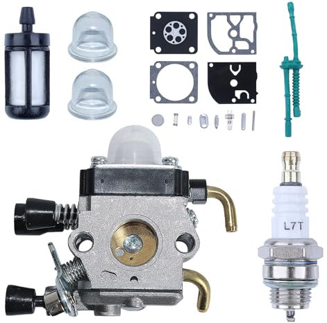 Mtanlo - Carburador para Stihl FS38, HS45, FS55, HS45, HS45, para ZAMARB-99, kit de reparación de carburador, L7T/BPMR7A, vela de encendido MS180, filtro de combustible K45, burbujas de aceite