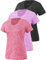 Star Vibe 3 Stücke Sport Shirts Für Damen Fitness Yoga Tshirt Damen Atmungsaktive Women's Activewear Yoga Kurzarm Black/Purple/Rose L
