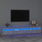 Keyroto Mobile Porta TV con Luci LED 240x35x40 cm - Tavolino Moderno per Soggiorno - Grigio Cemento