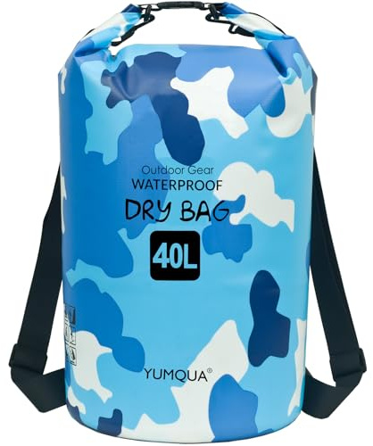 YUMQUA wasserdichte Tasche Dry Bag Wasserfeste Packsack für Wassersport | 5L/10L/20L/30L/40L Roll Top Drybag, Wasserdichte Beutel, für Kajak Boot Angeln Rafting Camping Snowboarden Schwimmen