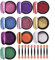 10 Jars Chrome Nail Powder, 10 Colors Shining Nail Powder With 10 Pcs Nail Art Decoration Sticks, Glitter Chrome Powder For Nails, Easter Gift, Nail Polish Accessories For Gel Nails (0.5g/Jar)