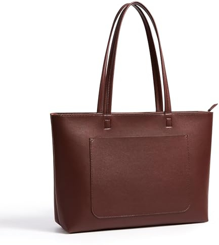KALIDI Handtasche Damen Groß Shopper Tasche Damen PU Leder Tote Bag Wasserdichte Henkeltaschen mit Reißverschluss Innentasche Mode Schule Arbeit Freizeit Reisen (Kaffeebraun)