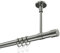 INTERDECO Gardinenstange (Deckenbefestigung) 20 mm Ø Edelstahl-Optik Typ 10203133 AZA, 140 cm