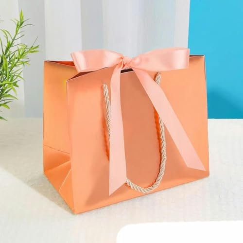 Lasergeschenk-Papiertüte, Urlaubsparty, Gold- und Silberverpackung, Kartonband, kleine Papiertüte kann individuell angepasst werden-Roségold-20 Stück-18x16x10cm