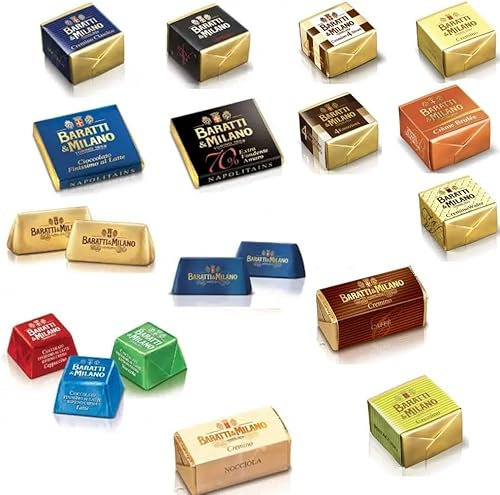 Assortimento di Cioccolatini Baratti e Milano, 500g, Cremini Assortiti, Latte, Extrafondenti, Pistacchio, Napolitains, Gianduiotti e Praline