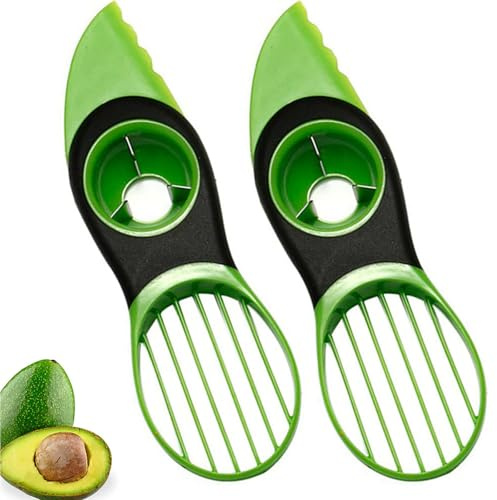 2PCSAvocado Cutter Slicer 3 in 1 Avocado Peeler Multifunctional Avocado Peeler Knife Avocado Cutter Tool Cutter,Pitter,Scooper Kitchen Tool,Avocado Masher