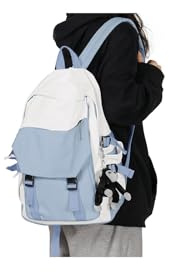 SZLX Schulrucksack Damen Leichte Schultasche Casual Daypack College Laptop-Rucksack für Männer Frauen Wasserfestes Reise Rucksack für Sports High School Backpack Teenager Schultaschen Mädchen