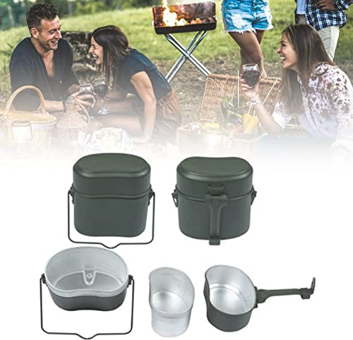 Qcwwy Mess Tin Multifunktionale Lunchbox aus Aluminiumlegierung für Outdoor-Aktivitäten