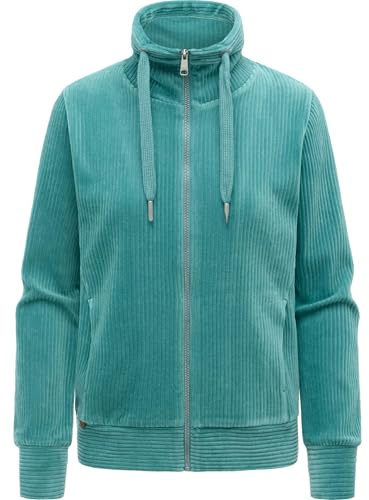Ragwear Damen Cordjacke weiche Sweatjacke Übergangsjacke in Samt-Haptik Ronette Cordy XS-3XL
