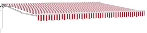 vidaXL Elektrische ausziehbare Markise Rot und Weiß 5 x 3,5 m, Garten und Terrasse, rechteckige, Moderne, ausziehbare Markise, Perfekter Sonnenschutz, platzsparend, Polyesterstoff