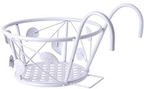 GAROZATION Portafiori da Appendere in Ferro per Ringhiera Balcone, Supporto per Vaso Bonsai Sospeso, Design Moderno e Resistente, per Decorare Terrazzi e Finestre
