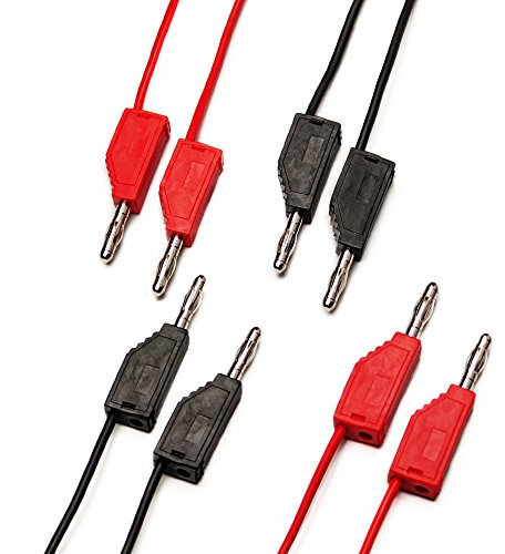 edi-tronic Messleitung Messkabel Prüfkabel Laborkabel 1m Bananenstecker 4mm reines Kupfer Kabel rot schwarz