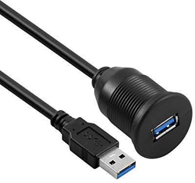 Cavo da incasso per pannello USB -Bolongking Cavo di montaggio a incasso da 1 metro, USB 3.0, cavo per montaggio a pannello, per auto, barca, moto