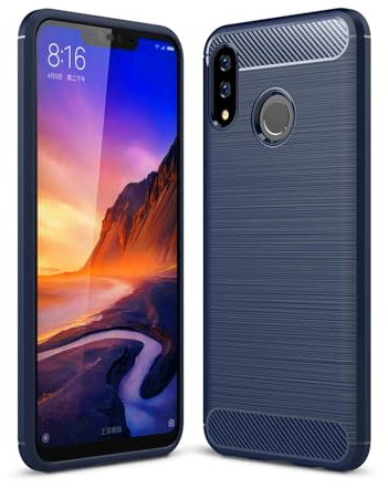 SCL Hülle Für Samsung Galaxy M20, Handyhülle Exquisite Serie-Carbon Design Schutzhülle mit Anti-Kratzer und Anti-Stoß Absorbtion Technologie für Samsung Galaxy M20 -Blau