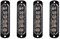 4pcs 12-24V Ultra Sottile Lampeggiante Emergenza Avvertimento Strobo Luci Luce - 6LEDS Flash Warning Light Bar - Auto Moto Truck-Ambra