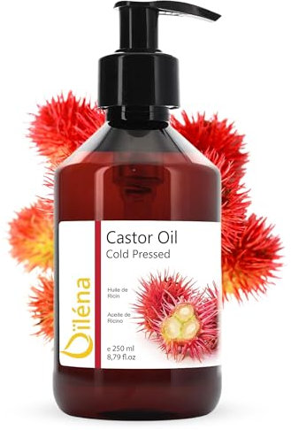 100% Reines Rizinusöl Kaltgepresstes Bart, Haar und Hautpflege | Kollagen-Produktion | Reduziert Trockenheit | Stärkt Haarwurzeln Gegen Schuppen und Haarausfall, 250 ml