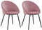 Happy Garden Set di 2 sedie Vintage in Velluto Rosa Diane, Gambe in Metallo