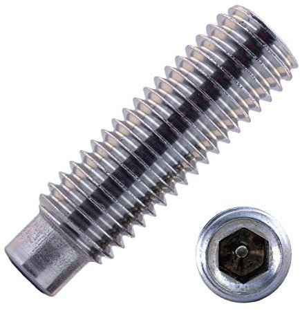 Gewindestifte mit Innensechskant u. Zapfen M3x16 mm aus Edelstahl A2 (10 Stück) | DIN 915 - Madenschrauben - Wurmschrauben von MESAROS®