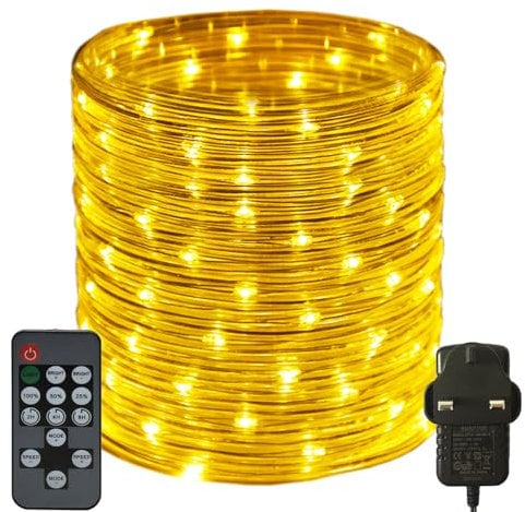 RcStarry 30M/100FT 300 LED Dia 3MM Rope/Wire Lights Warm White, Dimmable Indoor/Outdoor IP67 Waterproof Fairy Lights Plug in with Remote for Garden, Patio, Deck, Landscape Lighting, Bedroom and More
