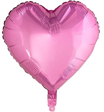 Oblique Unique® Herz Stern Folien Luftballon für Geburtstag Kindergeburtstag Hochzeit Party Feier Weihnachten Deko Folienballon - Wählbar (Herz Rosa)