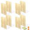 DIFIT Bookends, 4 Pairs Bookends Book Holder, Bookends Metal Bookends for Magazines/Books/CD, DVD Book Holder, Bookends for Office/Learning/Living Room (Wood Grain)