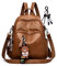 AINUOEY Damen Rucksack Taschen Frauen Elegant Tasche Stadtrucksack Rucksackhandtasche Vintage PU-Leder 76656 1-teilig set Braun