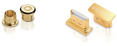 Oehlbach XXL Cinch Caps - High-End Abschlusskappe für Cinch-Anschlüsse, 12 Stück Gold & 55062 XXL HS Caps - HDMI-Schutzkappen/Abschluss-Kappe, 4 Stück vergoldet