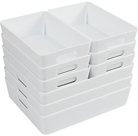 Hummelladen Schubladen Ordnungssystem - 6 cm hoch - 9 Teile - in 2 Größen - für 50x60cm Schublade - Aufbewahrungsbox weiß - Organizer