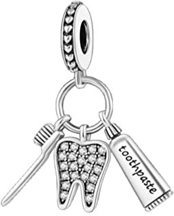 Streetculture Zahn Zahnarzt Zahnersatz Zahntechniker - Charm 925 Silber Bettelarmband Anhänger Schmuck Geschenk Sterlingsilber
