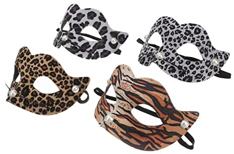 HAPINARY Zartes Tiermasken-set 4-teilig Pvc-maskenbänder Für Maskeraden Halloween-events Und Modenschauen