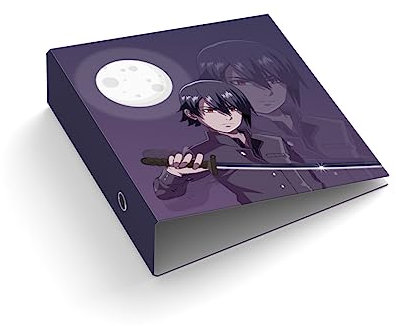Ringordner | Ordner | bedruckt | Manga | Anime | Boy | Mit Griffloch | für DIN A4 | 7,4 cm breit | Füllhöhe 55 mm | Comic | Zeichnungen | Bilder