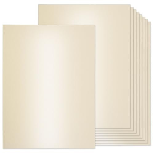 36 Blatt cremefarbener schimmernder Karton, 21,6 x 27,9 cm, metallisches Kartonpapier, 250 g/m²/41,7 kg Einband, doppelseitig, elfenbeinfarben, Perlglanz-Papier für Einladungen, Kartenherstellung,