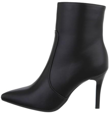Ital Design Damen Stiefeletten mit Reißverschluss und Stilettoabsatz, spitze Form