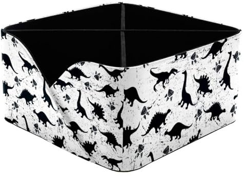 VAPOKF Grunge Dinosaurier- und Fußabdruck-Silhouette, Schreibtisch-Organizer mit 4 Fächern, Stiftehalter, Stifteköcher, Aufbewahrungsbehälter für Schreibtisch, Schreibtisch-Aufbewahrung, Schreibwaren