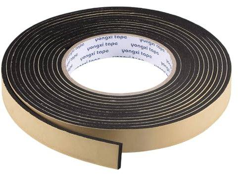 Recogwood Sealing Foam Tape 20mm(W) x 3mm(T) x 5M/16.4ft(L), Self Adhesive Weather Strip for Window Door Insulation