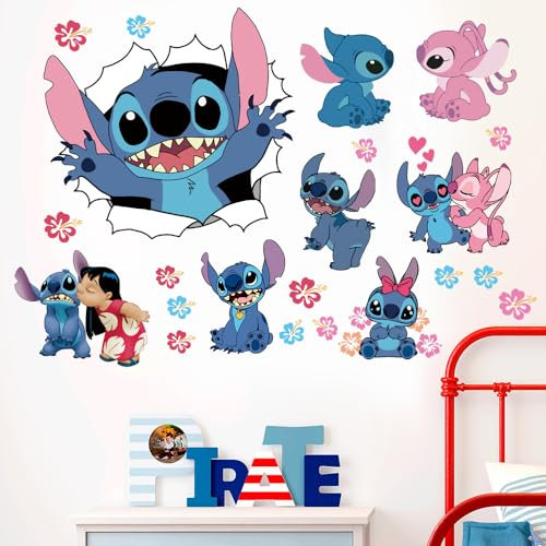 3D-Wandaufkleber mit niedlichem Cartoon-Motiv, selbstklebend, für Mädchenzimmer, Schlafzimmer, Wohnzimmer, Kunst, Heimdekoration, Größe: 40 x 60 cm