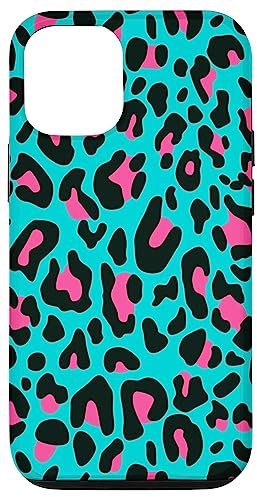 iPhone 13 Pro Ruby Pink Black Blue Leopard Print Cheetah Animal Pattern Case