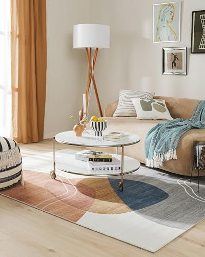 benuta Pop Teppich Laury - Multicolor 120x170 cm - Kunstfaser - Rechteckig & im Style: Abstrakt,Geometrisch, Retro, Scandi Living - Pflegeleicht für Wohnzimmer Schlafzimmer
