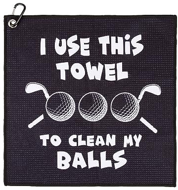 HFCOONY Golf Towel,Funny Golf Gifts For Men Husband Boyfriend Dad Golfers/Golf Fan,Novelty Golf Towels for Golf Bags With Clip,Birthday, Golf Accessories.Personalised Golf Ball Towel (Golf#1)