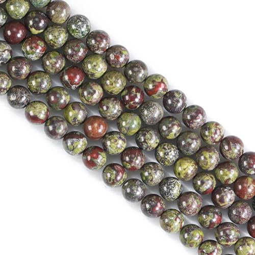 Naturstein Perlen Edelstein Perlen,60 stück 6mm Naturstein Drachenblutstein Edelsteinperlen Polierte Runde Edelsteine Zum Auffädeln Edelsteine Steinperlen für Armbänder Ketten DIY Schmuck Basteln