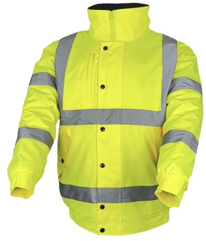HI LIGHT VISIBLY BRIGHTER High-Visibility Bomber Jacket: Conforms To EN20471, Waterproof & Warm (Class 3) (M, Yellow)