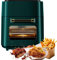 Friteuse sans Huile 15L, Avec Fenêtre Visible Air Fryer 1400W Panneau tactile LED Friteuse à Air Chaud, 6 Fonctions, Contrôle du thermostat réglable (Vert)