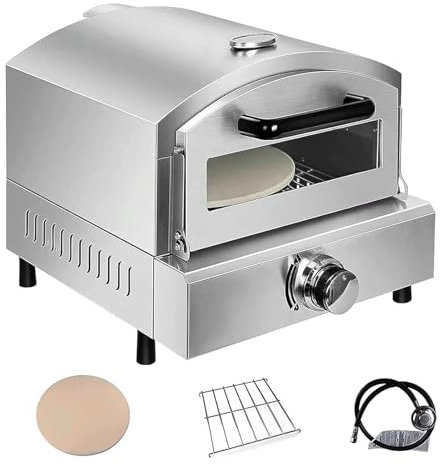 Kindevieft Forno per Pizza A Gas All'Aperto, Forno per Pizza A Propano da 12 Pollici Macchina per Pizza A Gas Portatile, per Cucina All'Aperto, Riunioni in Cortile, Feste All'Aperto