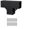 Pergola-Halterungs-Set, 10,2 x 10,2 cm, Stahl, 3-Wege-rechtwinklige Eckhalterung mit Sockel, vorgebohrte Löcher und Zubehör (1 Stück)