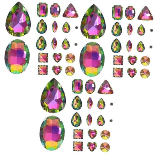 Lurrose 150stücke Glaskrallen Strasssteine Bunte Handgenähte Dekoration Für Kleidung Und -projekte Für Hochzeitskleider Taschen Und